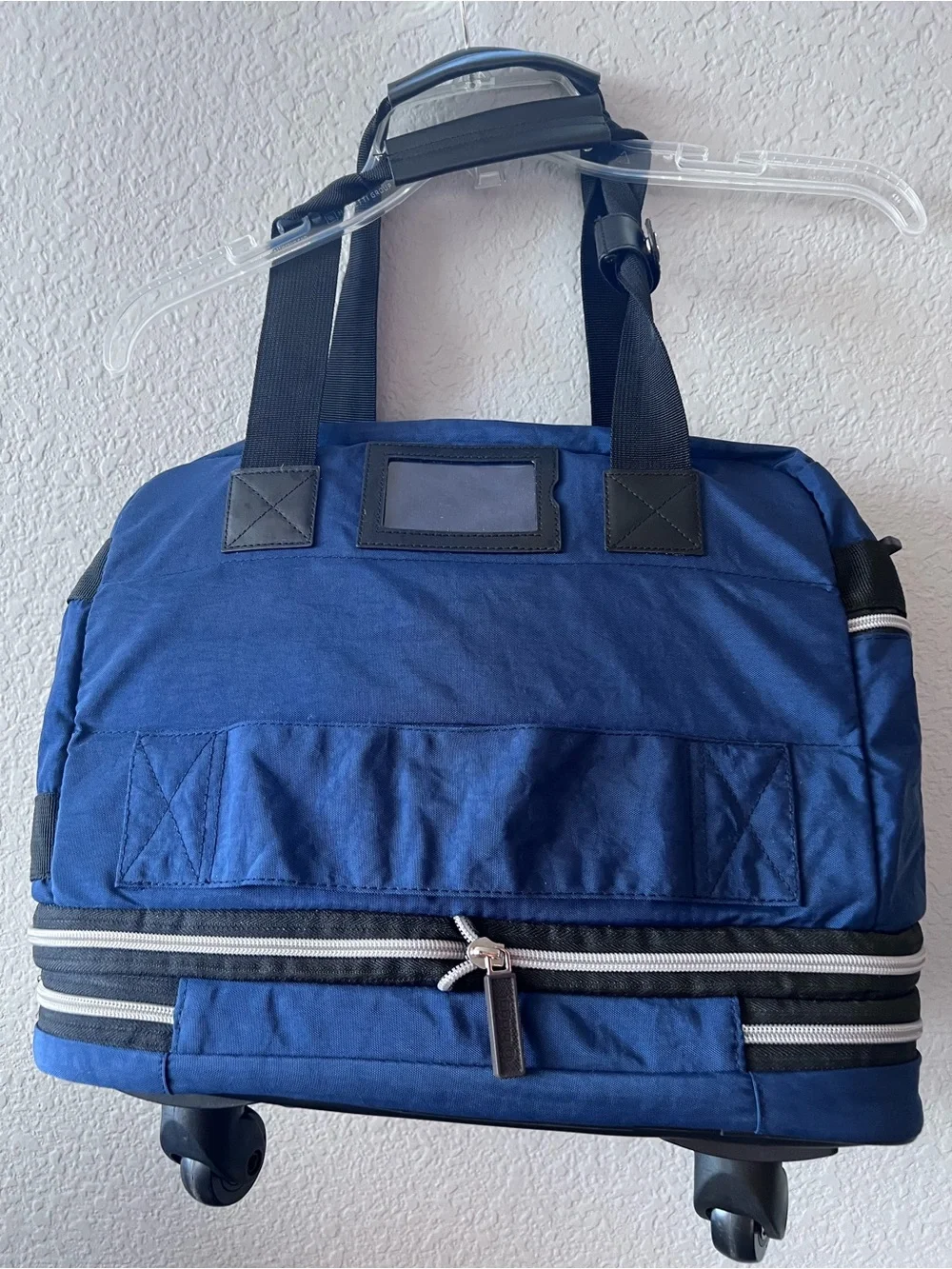 Biaggi Navy Rolling Travel Duffel with Front Zip Pocket